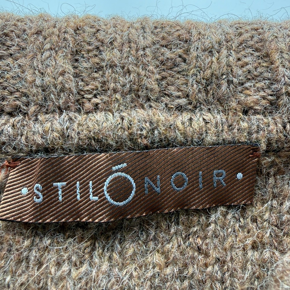 STILONOIR Short Cardigan Button Sweater Womens M? Brown Wool/Alpaca Blend Italy - Picture 2 of 11